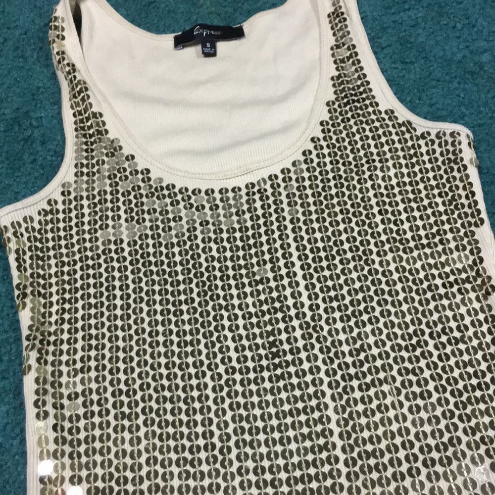 Express Gold Sequin Tank - Picture 2 of 4